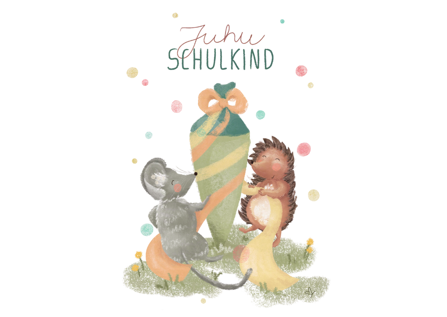 handgeichnet, Kreide, Aquarell Zeichnung
