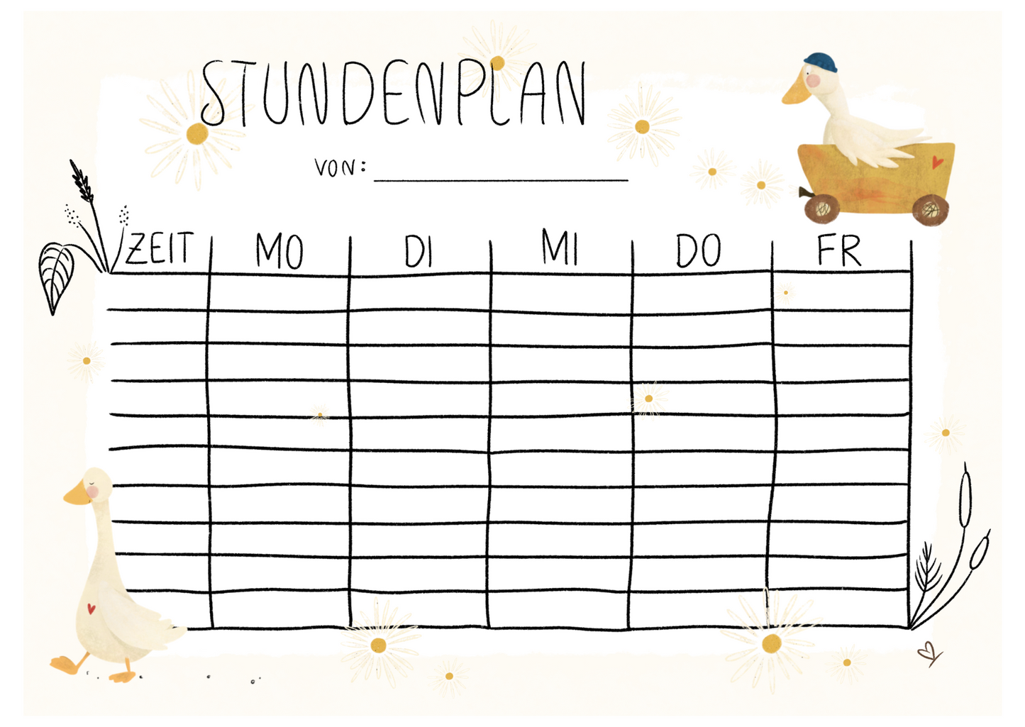 Stundenplan A4 Gänse