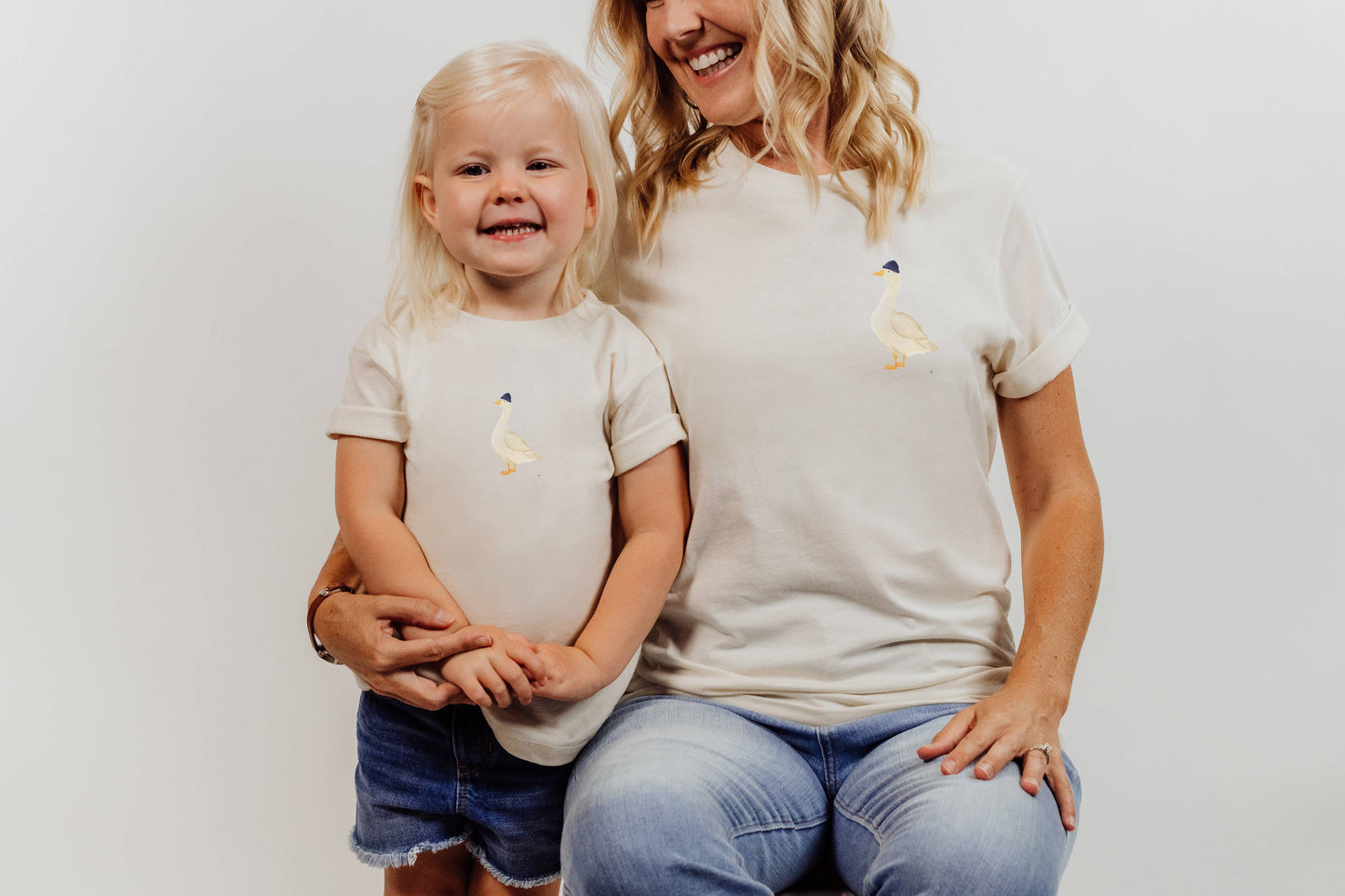 2 Bügelbilder: Seemannsgans Bügelbild groß und Bügelbild klein; Bügelbild Mama und Kind, Papa und Kind, Bügelbilder Geschwister