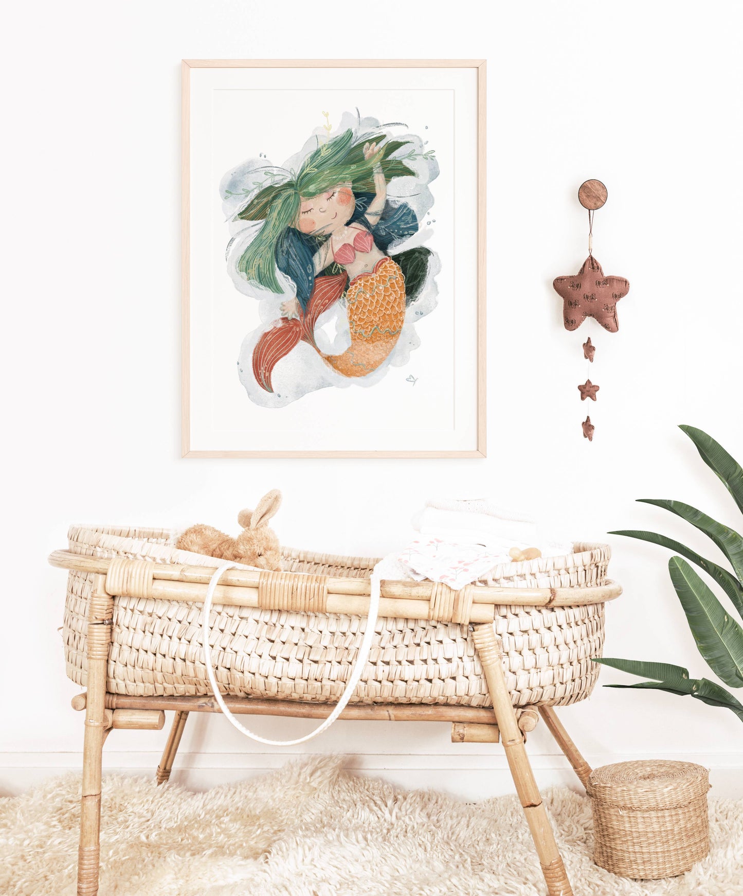 Bild Meerjungfrau im Babyzimmer an der Wand