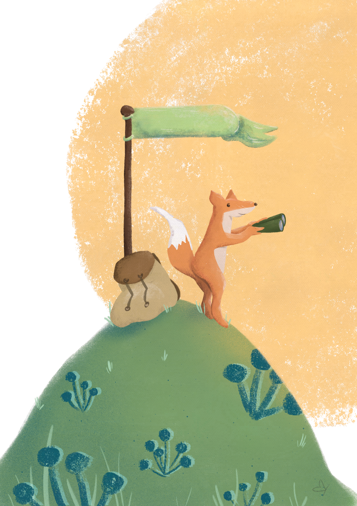 Von Hand gemalte Illustration. Pastell Kreide Zeichnung