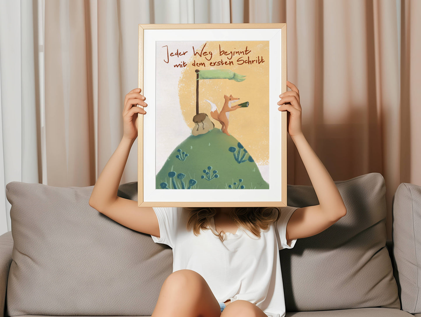 Poster mutiger Fuchs A4 & A3 mit oder ohne Spruch