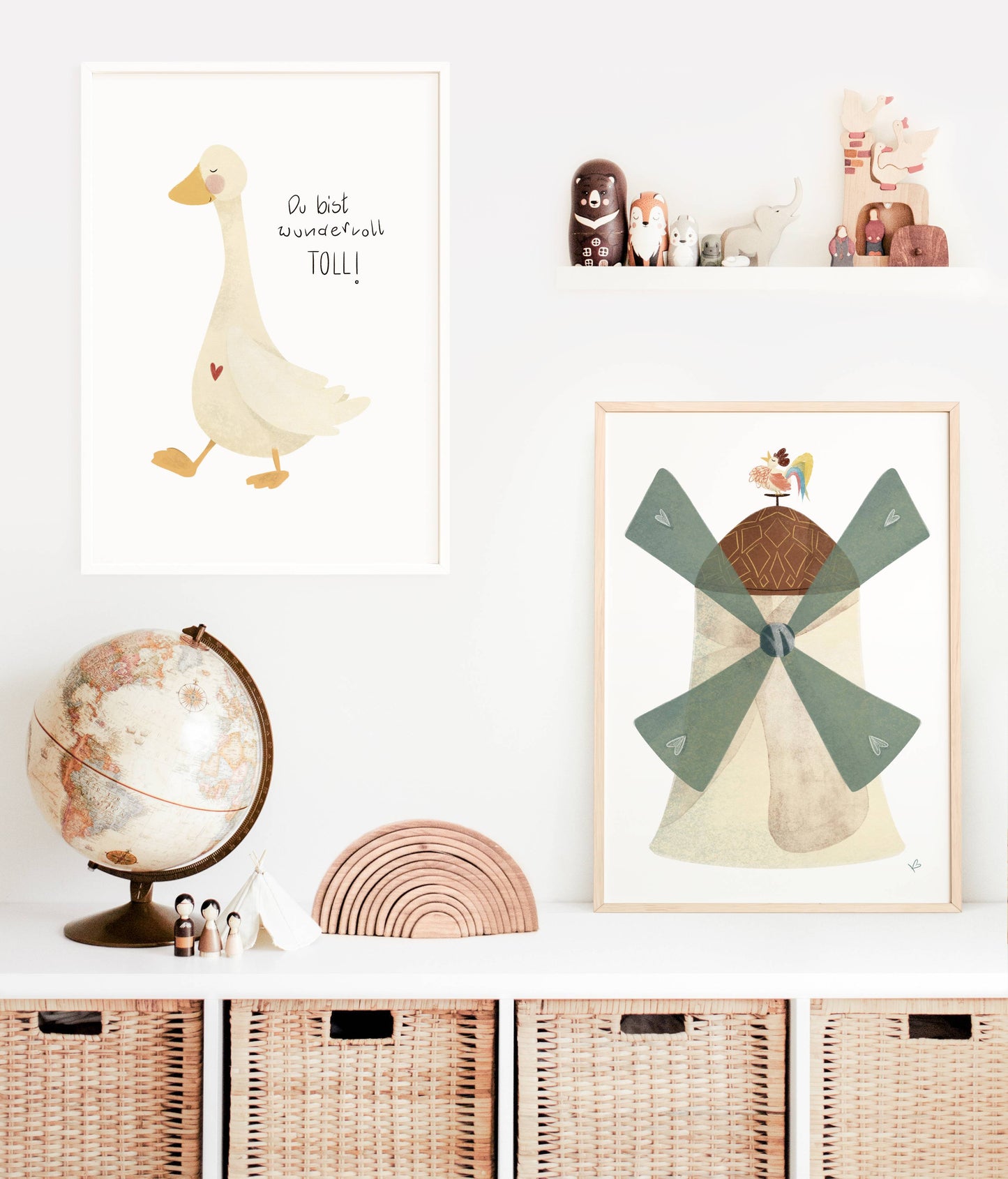 Poster Windmühle A4 | hyggeliger Kunstdruck Kinderposter