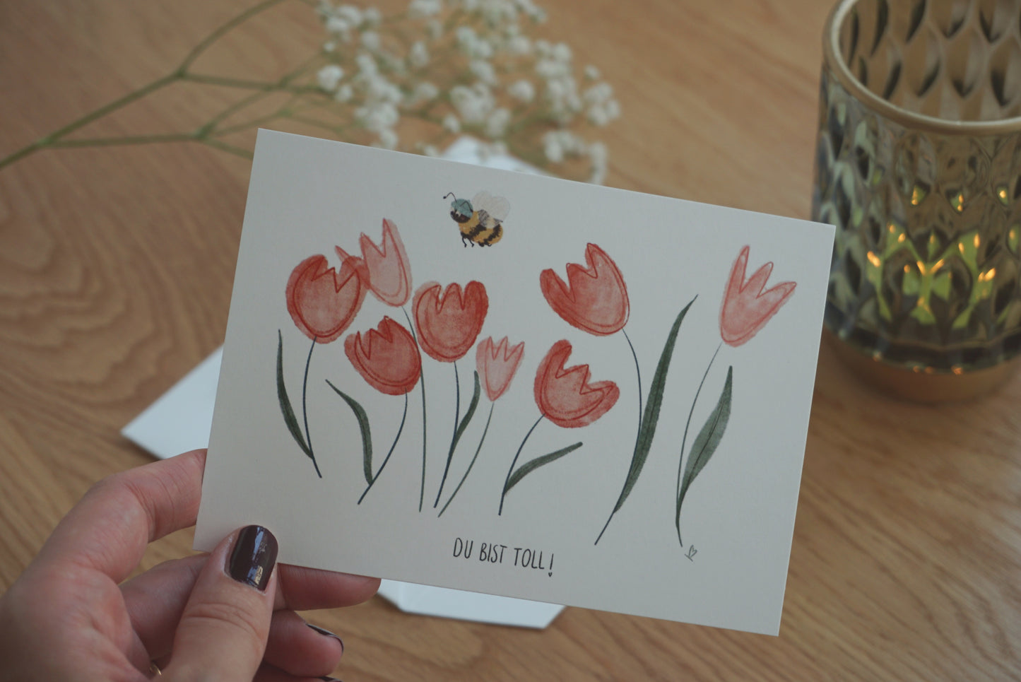 Karte Du bist toll! "Tulpenwiese" A6 | Postkarte Blumen