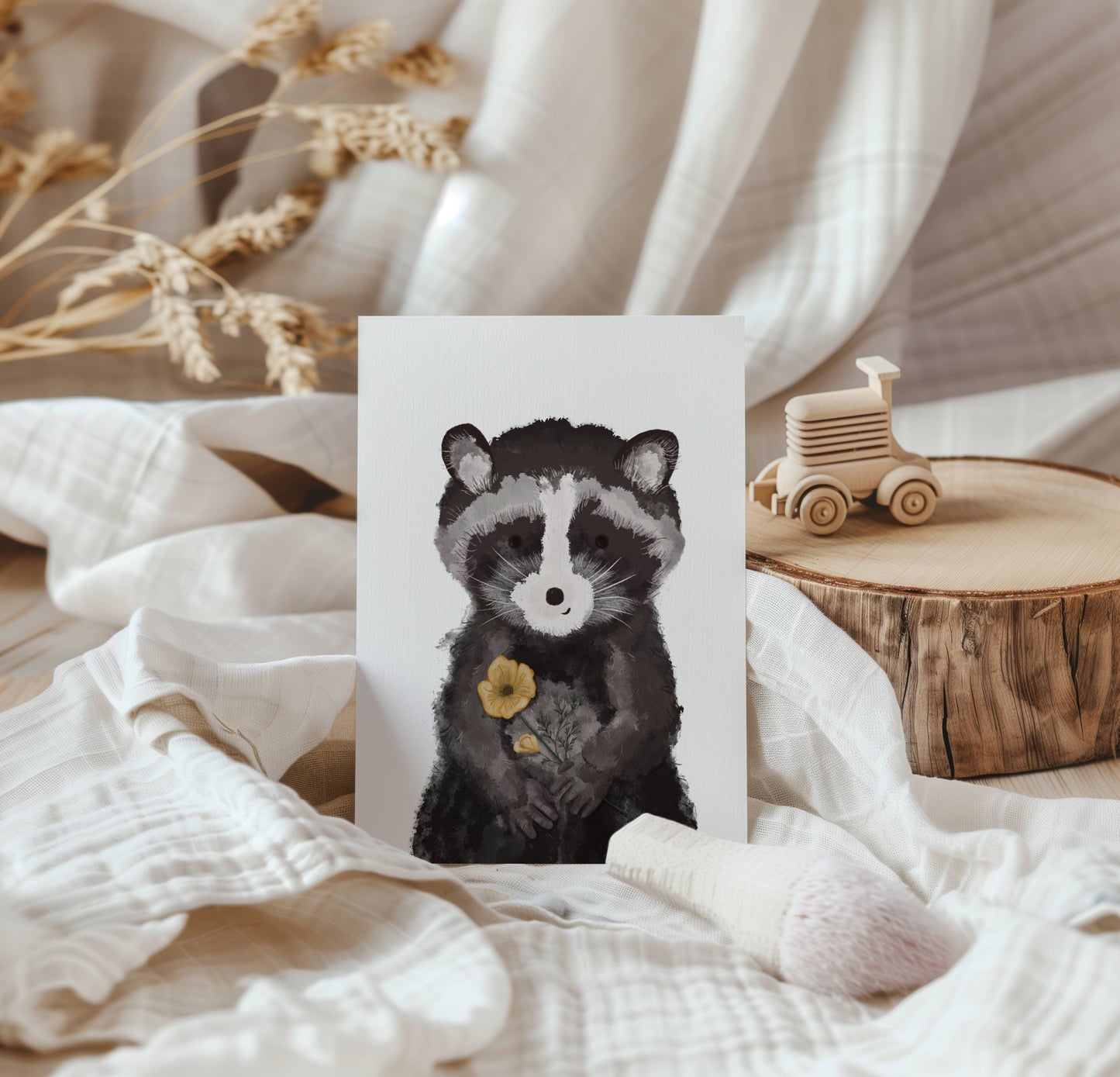 Postkarte Waschbär A6