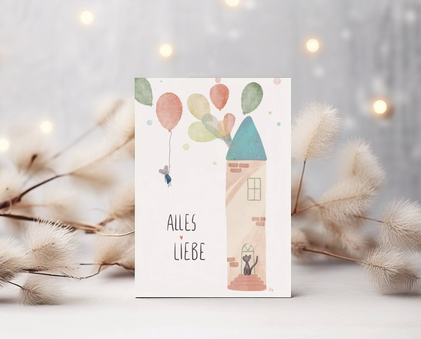 Karte Alles Liebe "Luftballonhaus" A6
