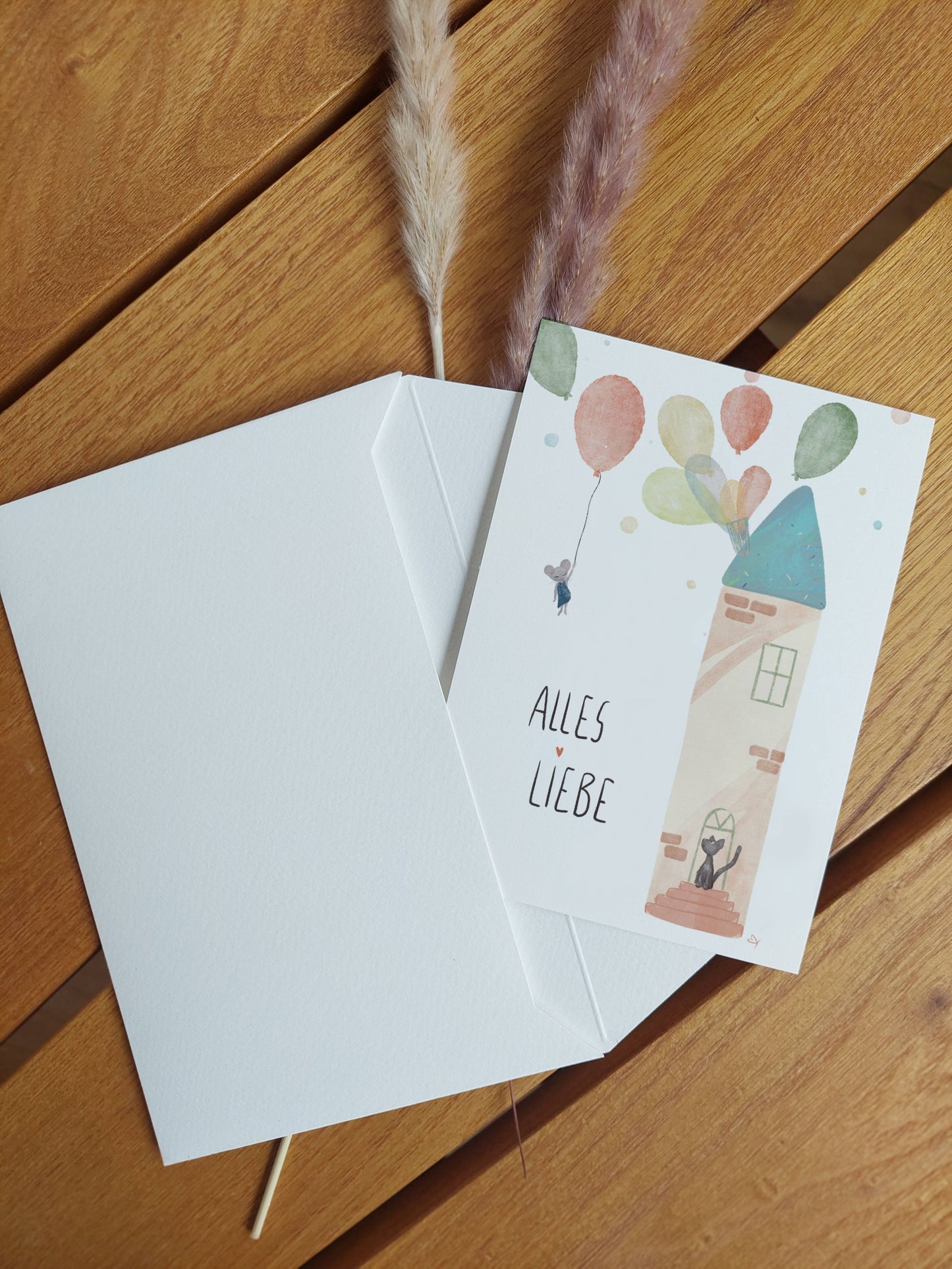 Karte Alles Liebe "Luftballonhaus" A6