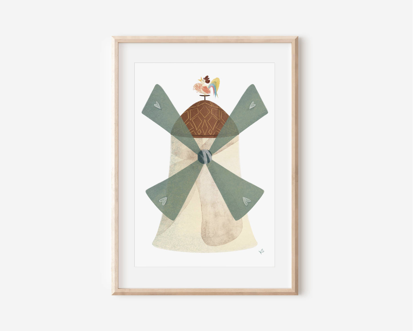 Poster Windmühle A4 | hyggeliger Kunstdruck Kinderposter