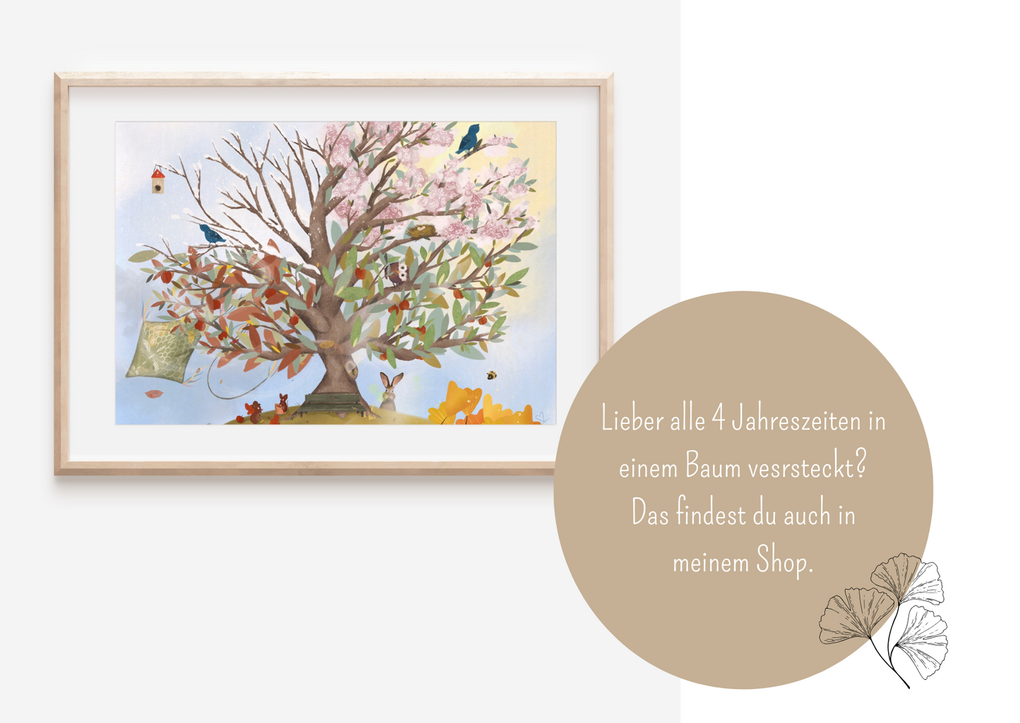 Alle 4 Jahreszeiten in einem Baum - Auch als Poster im Shop