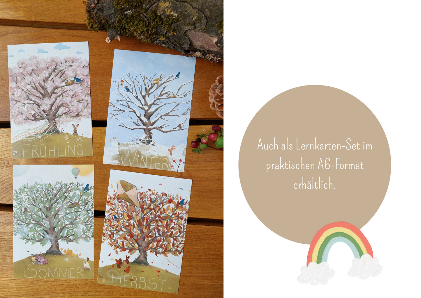 Poster 4 Jahreszeiten Baum A4 & A3