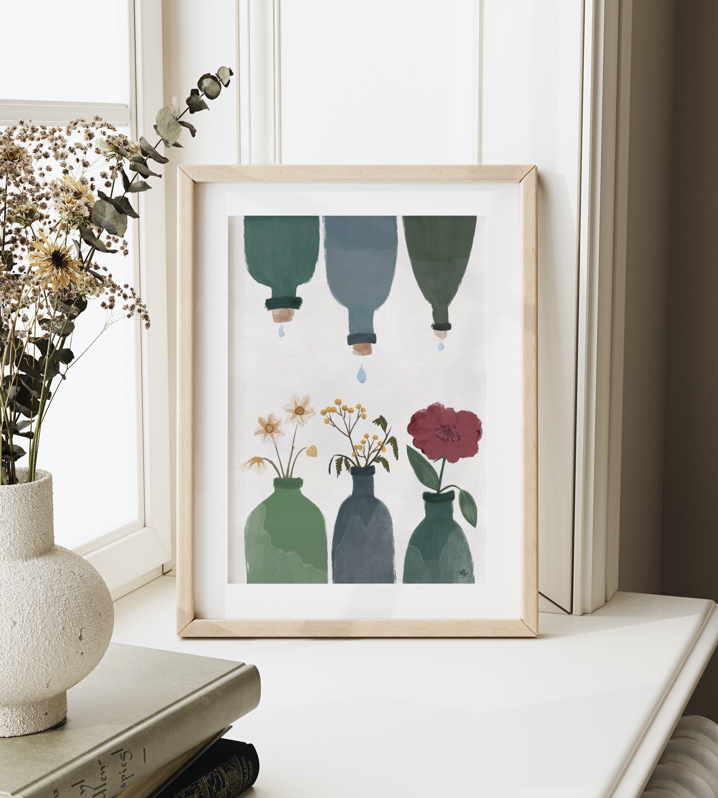 Poster Flaschenblumen A4 & A3