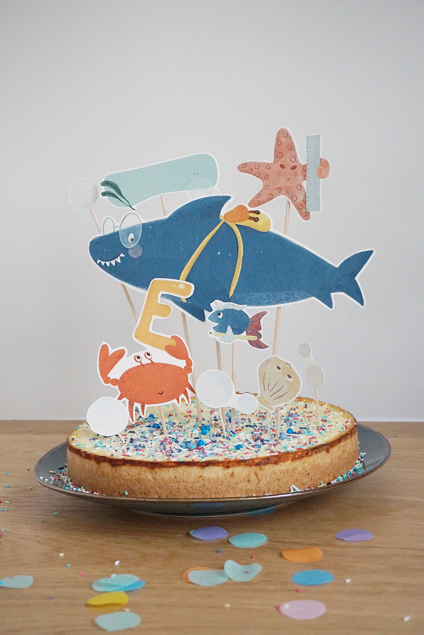Caketopper Einschulung Meerestiere A4 A3 DIY Girlande