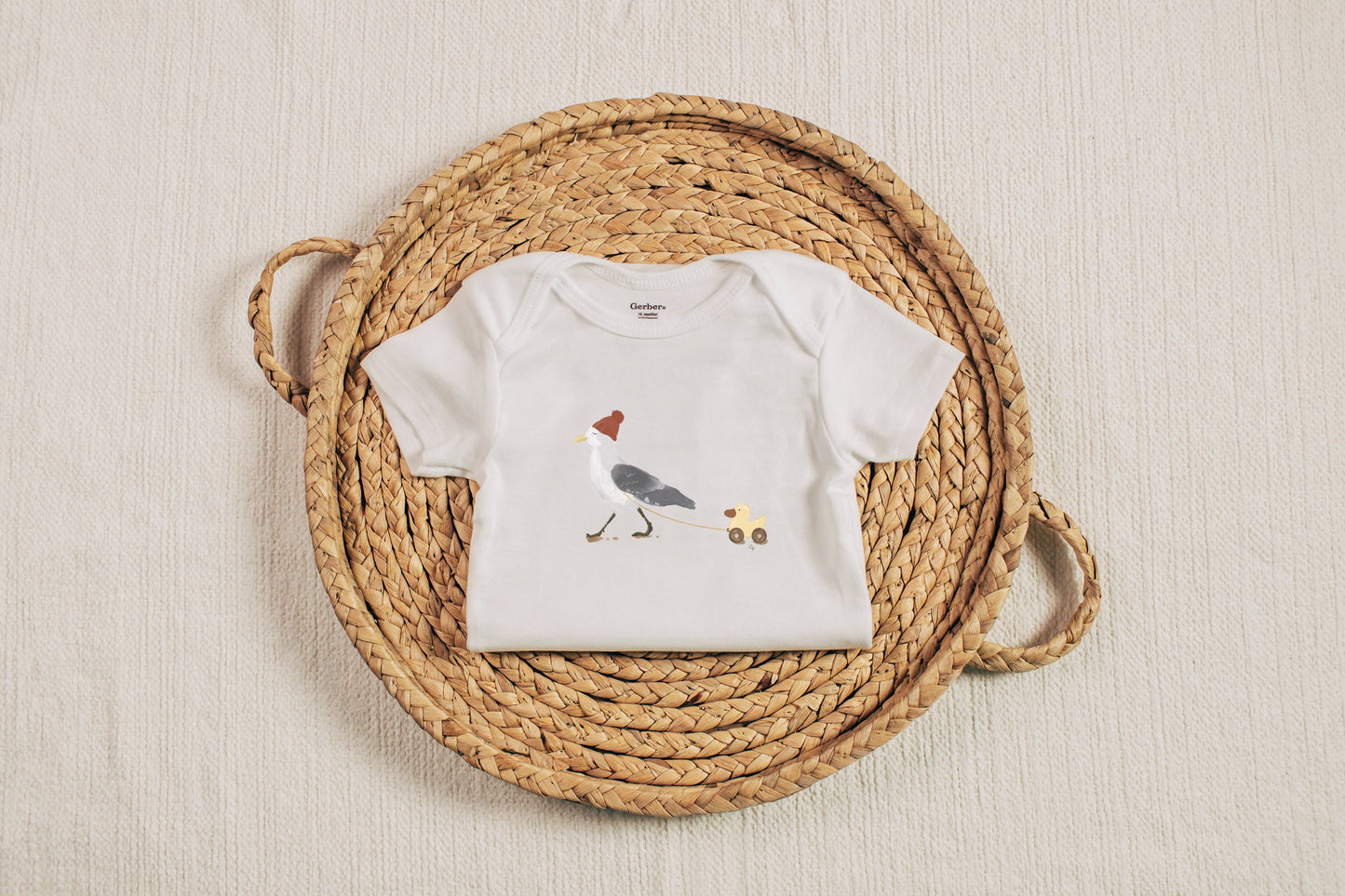 Möwen Bügelbilder Set für Jungen Bügelbild für Mädchen von einer Möwe und einer Möwe mit Spielzeugente; Geschenkidee für Kinder, persönliches Geschenk für Kinder, Mädchen, Jungen, Geschenk für Freund Freundin